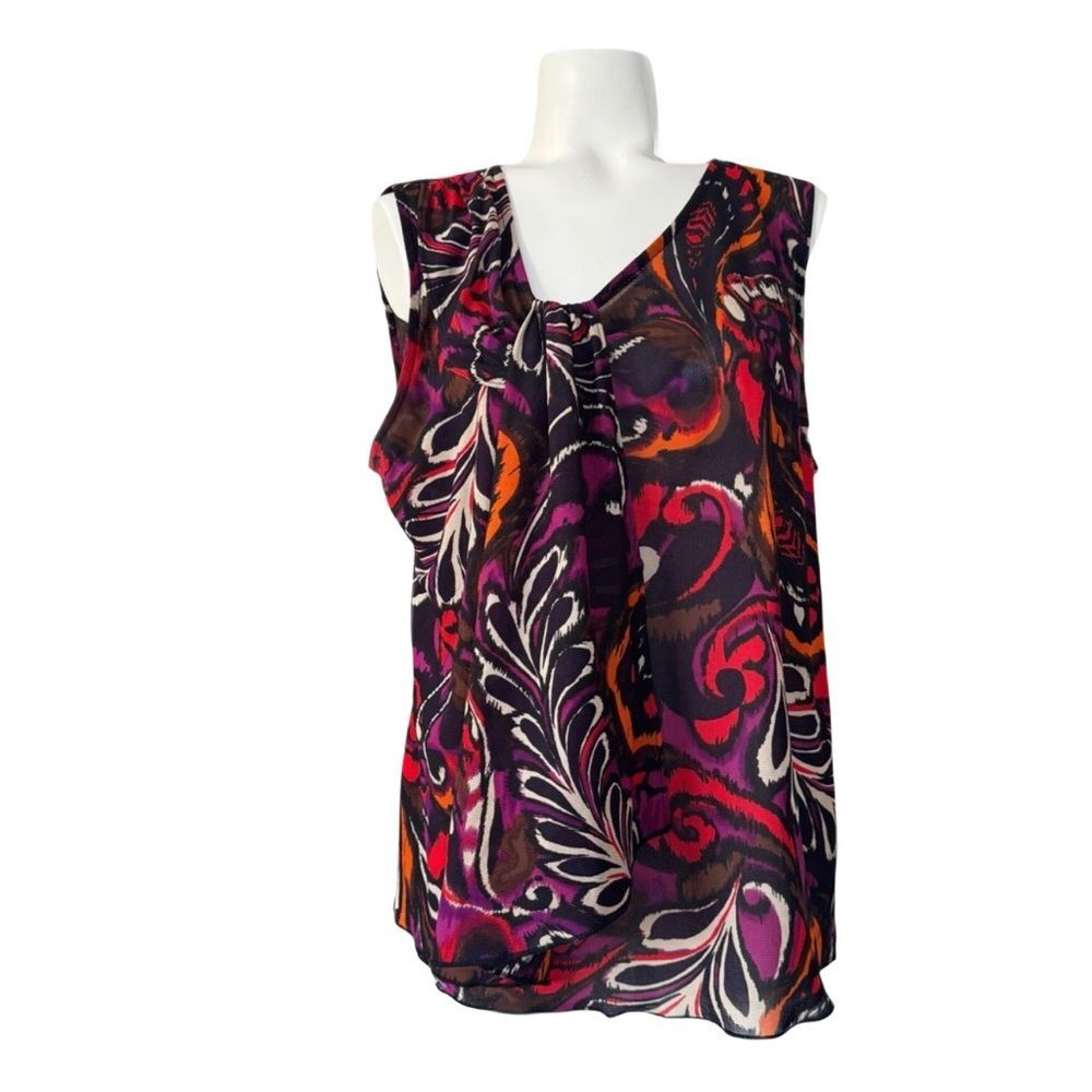 Sag Harbor Vibrant Sleeveless Blouse Top XL